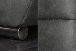 Extravaganter Hocker ELEGANCIA 110cm grau mit Ziersteppung