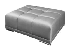 Extravaganter Hocker ELEGANCIA 110cm silbergrau Samt mit Ziersteppung