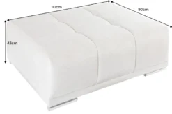 Extravaganter Hocker ELEGANCIA 110cm champagner beige Vogue Velours Samt Ziersteppung