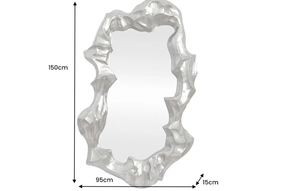 Extravaganter Wandspiegel VENETIA 150cm silber variable Aufhängung