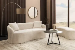 Extravagantes Sofa ELEMENTAL 180cm champagner beige Feinstrick Bouclé 2-Sitzer
