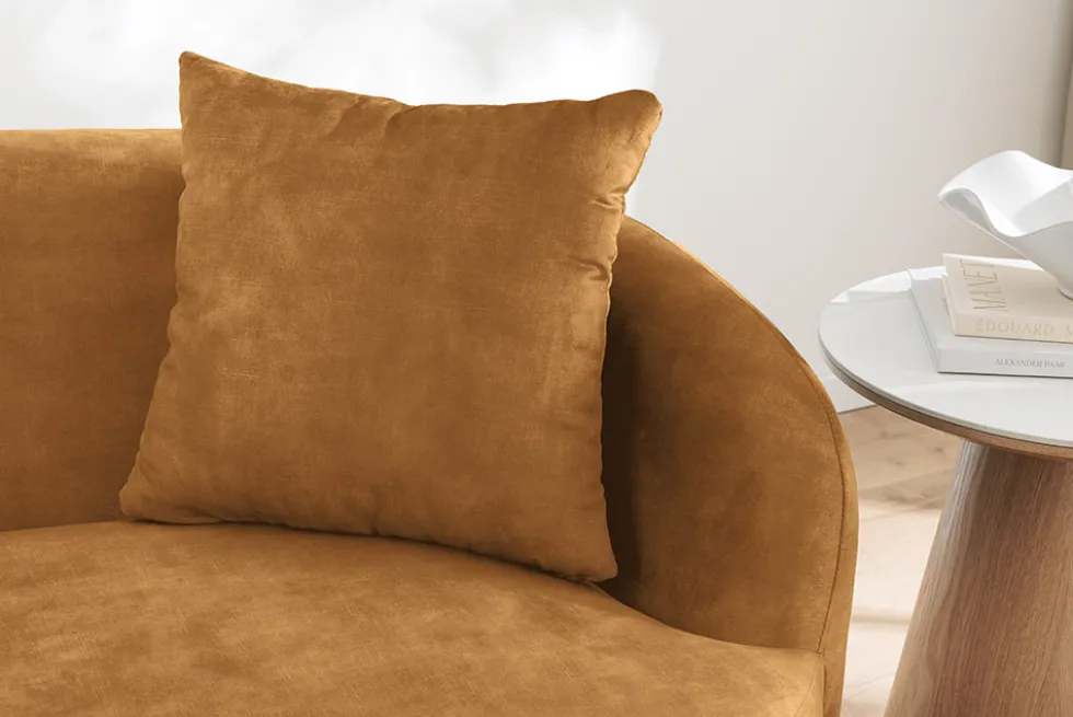 Extravagantes Sofa ELEMENTAL 180cm senfgelb Samt 2-Sitzer Couch Federkern