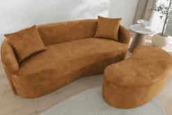 Extravagantes Sofa ELEMENTAL 180cm senfgelb Samt 2-Sitzer Couch Federkern