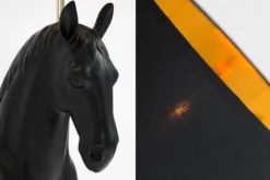 Extravagante Stehlampe BLACK BEAUTY 130cm schwarz Pferdefigur
