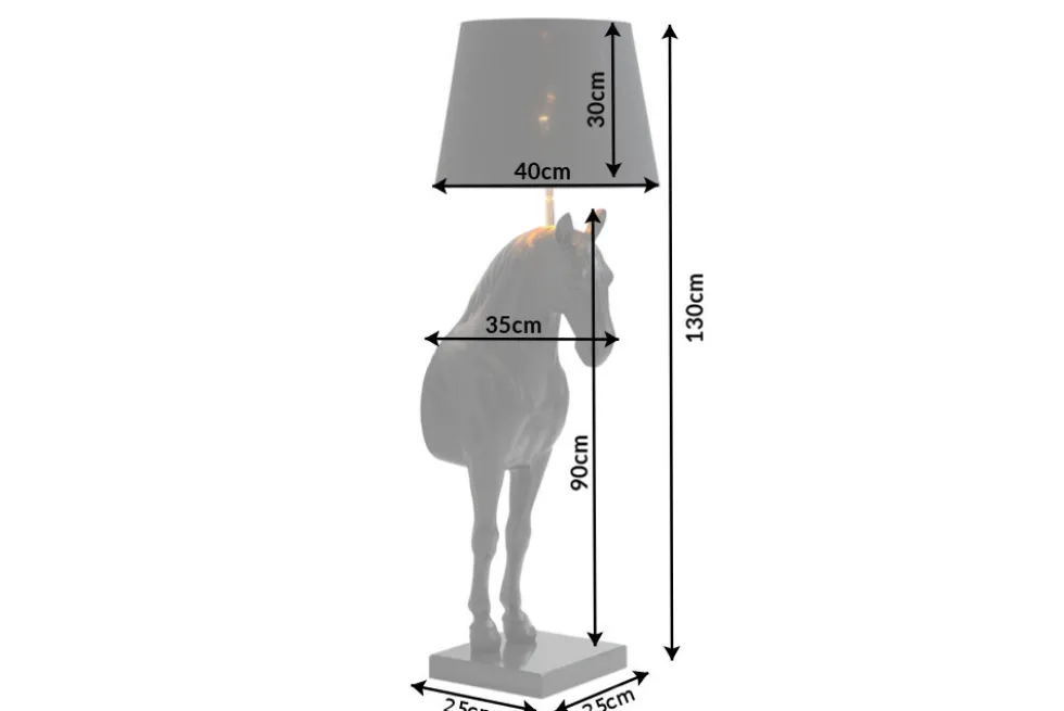 Extravagante Stehlampe BLACK BEAUTY 130cm schwarz Pferdefigur