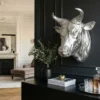 Extravagante Stierkopf Wanddekoration TORERO 65cm silber Deko Schädel