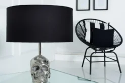 Extravagante Tischlampe SKULL 44cm schwarz Totenkopf Tischleuchte