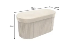 Faltbare Polsterbank ÉLAN 80cm champagner greige Samt Sitzbank mit Stauraum