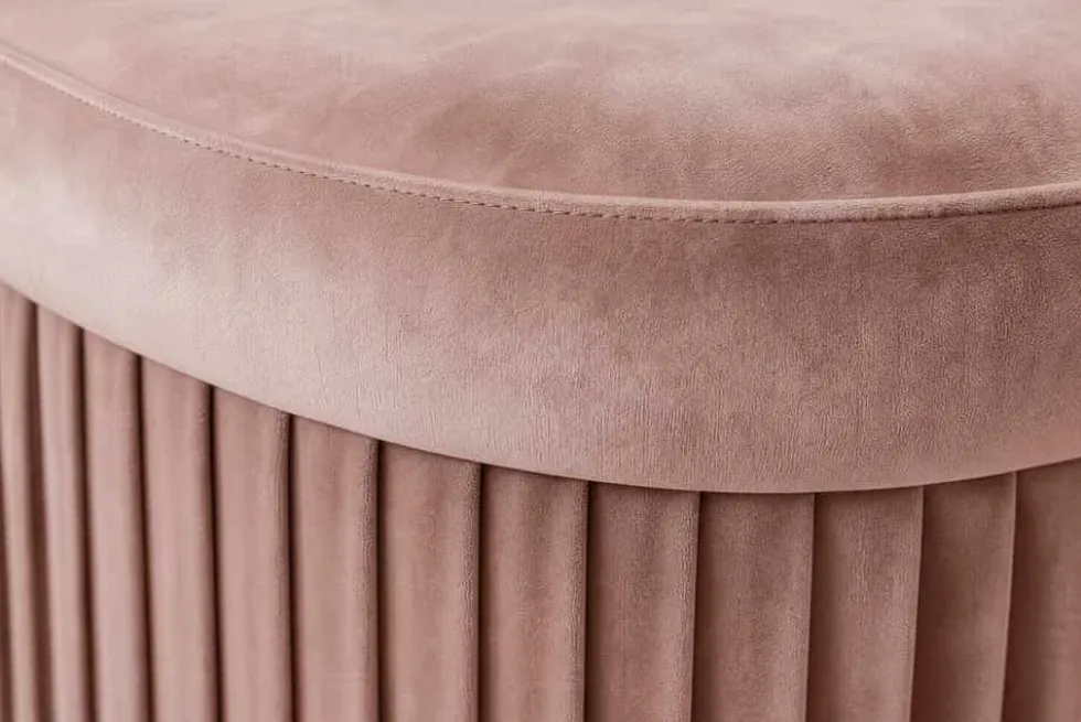 Faltbare Polsterbank ÉLAN 80cm rosa Samt Sitzbank mit Stauraum