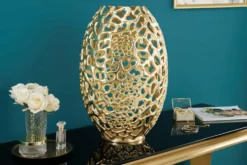 Filigrane Design Vase ABSTRACT LEAF gold 50cm Handarbeit
