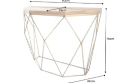 Filigrane Konsole DIAMOND 90cm Mango messing Massivholz Metall