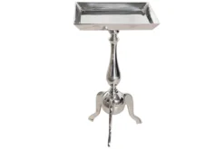 Filigraner Beistelltisch TRAYFUL 55cm silber Aluminium Tablett-Tisch