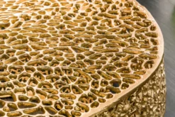 Filigraner Couchtisch LEAF 80cm gold Metall handmade Blatt-Design