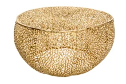 Filigraner Couchtisch LEAF 80cm gold Metall handmade Blatt-Design