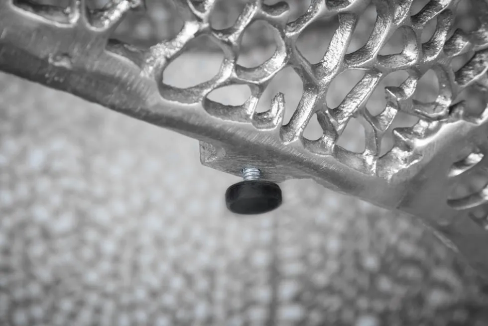 Filigraner Couchtisch LEAF 80cm silber Metall handmade Blatt-Design
