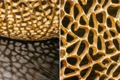 Filigraner Design Couchtisch ABSTRACT LEAF 80cm gold Handarbeit