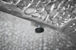 Filigraner Design Couchtisch ABSTRACT LEAF 80cm silber Handarbeit
