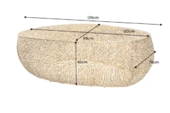 Filigraner Design Couchtisch ABSTRACT LEAF 130cm gold Handarbeit
