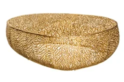 Filigraner Design Couchtisch ABSTRACT LEAF 130cm gold Handarbeit