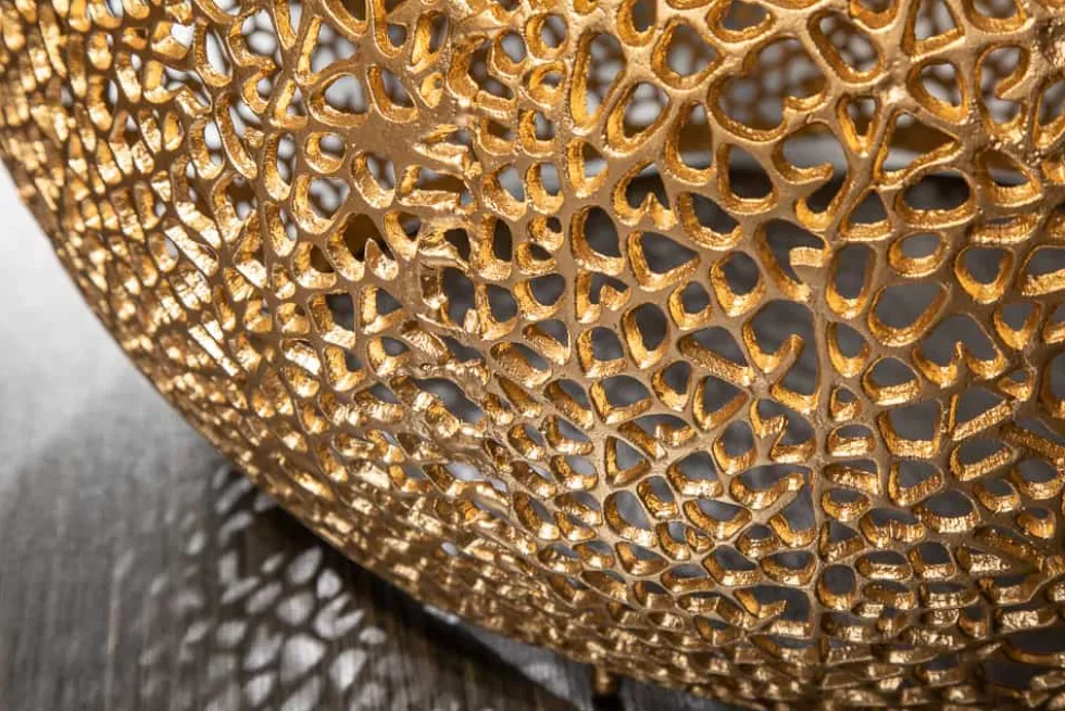 Filigraner Design Couchtisch ABSTRACT LEAF 130cm gold Handarbeit