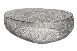 Filigraner Design Couchtisch ABSTRACT LEAF 130cm silber Handarbeit