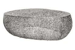 Filigraner Design Couchtisch ABSTRACT LEAF 130cm silber Handarbeit