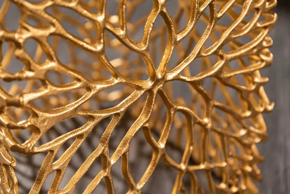 Filigranes Beistelltisch 2er Set ABSTRACT LEAF 45cm gold Handarbeit
