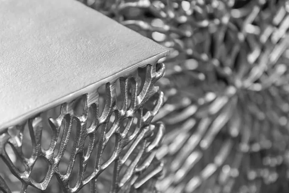 Filigranes Beistelltisch 2er Set ABSTRACT LEAF 45cm silber Handarbeit