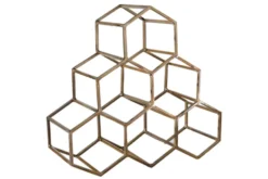 Filigranes Design Weinregal HONEYCOMB 35cm gold Metall Handarbeit