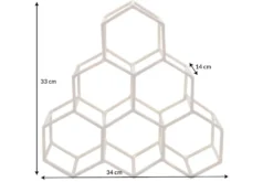 Filigranes Design Weinregal HONEYCOMB 35cm gold Metall Handarbeit