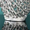 Filigranes Vasen 2er Set ABSTRACT LEAF 40cm silber Metall Handarbeit Blumenvase
