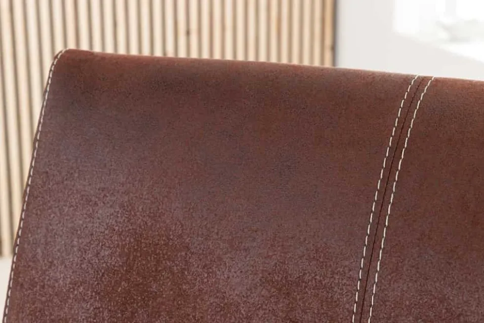 Freischwinger Stuhl SAMSON dark coffee mit Armlehne und Edelstahlrahmen