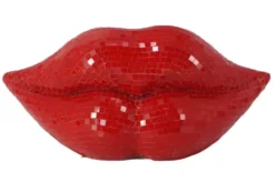 Glamouröse Deko-Figur DISCO LIP 30cm rot Glas-Mosaik-Design handmade