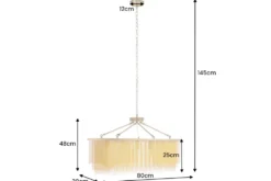 Glamouröse Hängelampe ROYAL 80cm messing gold Metall Ketten-Design Hängeleuchte