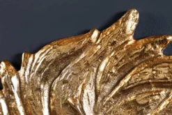 Goldene Wanddeko WILDLIFE LION 35cm gold Metall Löwenkopf-Skulptur handmade
