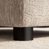 Großer Hocker SOHO 100cm beige Chenillestoff Polsterhocker mit Wellenunterfederung