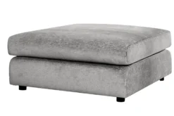 Großer Hocker SOHO 100cm grau Chenillestoff Polsterhocker mit Wellenunterfederung