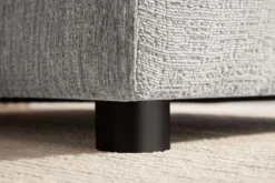 Großer Hocker SOHO 100cm grau Chenillestoff Polsterhocker mit Wellenunterfederung