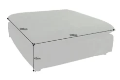Großer Hussenhocker HEAVEN 100cm dunkelgrün Samt Landhausstil Sofahocker waschbarer Bezug