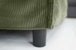 Großer Sitzhocker HEAVEN 100cm grün Cord Sofahocker abnehmbarer Bezug