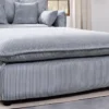 Großer Sitzhocker HEAVEN 100cm hellgrau Cord Federkern Sofahocker abnehmbarer Bezug