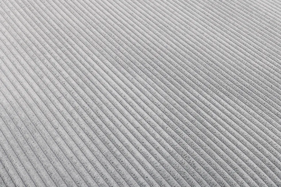 Großer Sitzhocker HEAVEN 100cm hellgrau Cord Federkern Sofahocker abnehmbarer Bezug