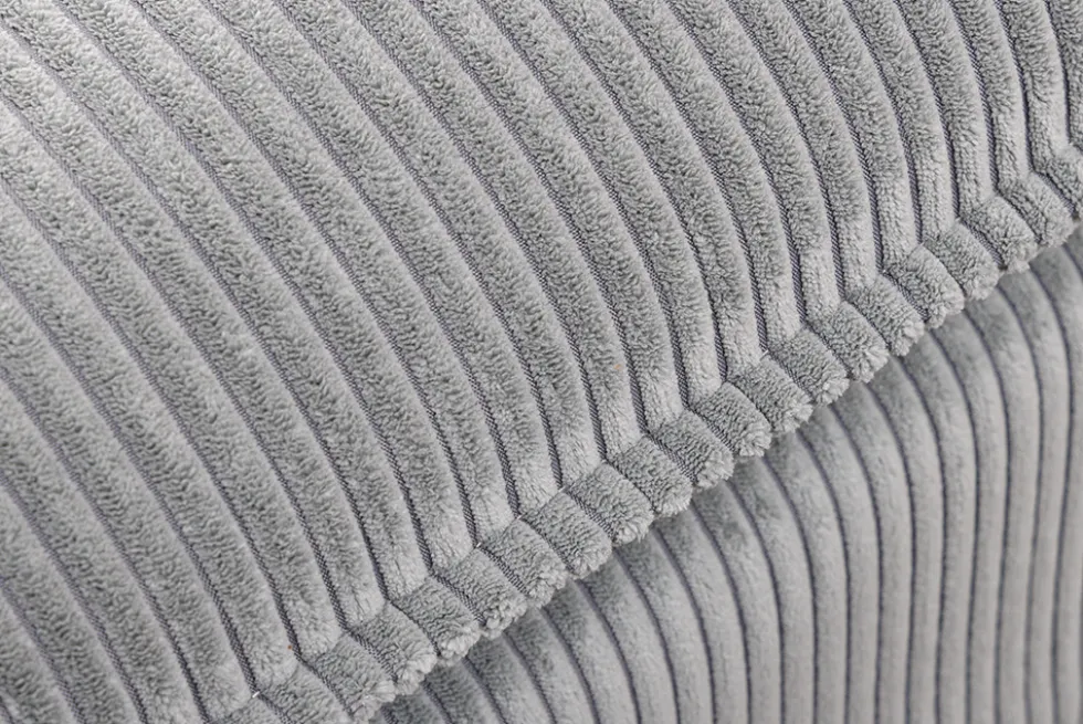 Großer Sitzhocker HEAVEN 100cm hellgrau Cord Federkern Sofahocker abnehmbarer Bezug