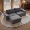 Großes Sofa LOFT 210cm grau Vogue Velours Samt 3-Sitzer Couch Taschenfederkern