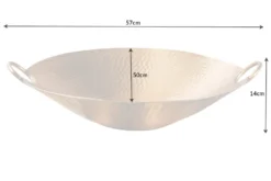 Handgearbeitete Deko Schale ORIENT 55cm gold Metall Hammerschlag Design