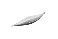 Handgearbeitete Deko Schale SILVER LEAF 40cm silber Aluminium