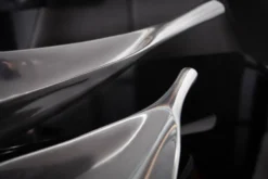 Handgearbeitete Deko Schale SILVER LEAF 40cm silber Aluminium