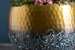 Handgearbeitete Deko Schale ORIENT 19cm gold mit Patina im Classic Hammerschlag Design