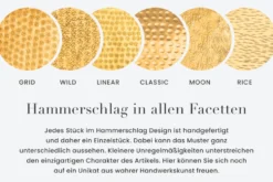 Handgearbeitete Deko Schale ORIENT 23cm silber mit Patina gold Hammerschlag Design