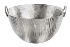 Handgearbeitete Deko Schale ORIENT 40cm silber Metall Hammerschlag Design